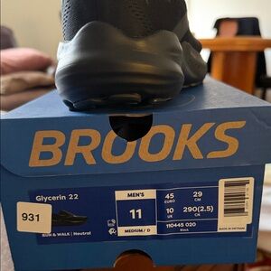 Brooks Glycerin 22 Black Running Shoes